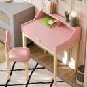 Ver imagem 2 de Escrivaninha Mdf Infantil com 1 Gaveta com Cadeirinha Infantil Rosa
