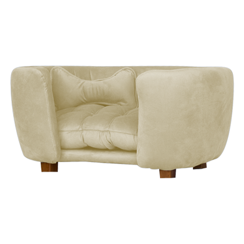 Poltrona Cama Pet Baby Hanna Estofada Tecido Veludo:bege