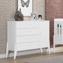 Ver imagem 2 de Cômoda Emilly Branco 4 Gavetas 1 Porta Móveis Canaã