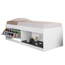 Ver imagem 3 de Box 2 Prateleiras Solteiro Uruguai com Kit Pet e Colchão Branco