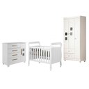 Ver imagem 1 de Guarda Roupa Life com Cômoda Fly e Berço Americano Soninho Branco Acetinado - Tigus