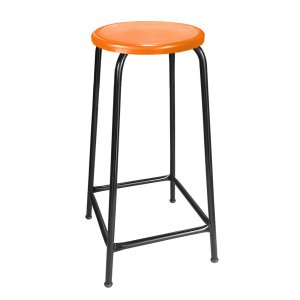 Banco Alto de Metal Banqueta Empilhavel para Bar Bancão Cozinha - Laranja