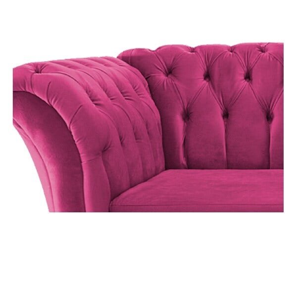 Sofá Recamier Decorativa Chesterfield Sofia Suede Pink Capitonê - Amarena Móveis - 5