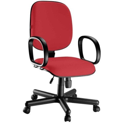 Cadeira Diretor Giratória Reclinável com Braço em Jserrano Vermelho