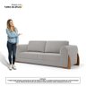 Sofá Living Bloom 200cm 03 Lugares com Pés de Madeira Bouclê Cinza - Desk Design - 6
