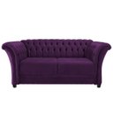 Ver imagem 2 de Sofá Recamier Decorativa Chesterfield Sofia Suede Roxo Capitonê - Amarena Móveis