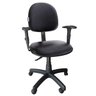 Cadeira Executiva Ergonômica Giratória Couro Ecológico Preto com Braços Regulável - 1