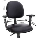 Ver imagem 2 de Cadeira Executiva Ergonômica Giratória Couro Ecológico Preto com Braços Regulável