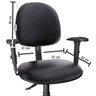 Cadeira Executiva Ergonômica Giratória Couro Ecológico Preto com Braços Regulável - 2