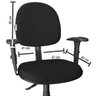 Cadeira Executiva Ergonômica Giratória Jserrano Preto com Braço Regulável - 2