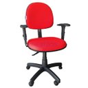 Ver imagem 1 de Cadeira Executiva Ergonômica Giratória Jserrano Vermelho com Braço Regulável