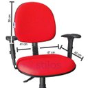 Ver imagem 2 de Cadeira Executiva Ergonômica Giratória Jserrano Vermelho com Braço Regulável