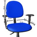 Ver imagem 2 de Cadeira Executiva Ergonômica Giratória Jserrano Azul com Braço Regulável