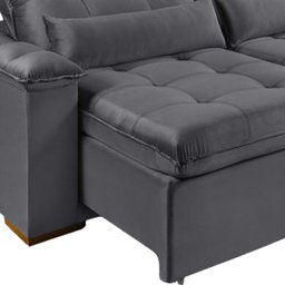 Sofá Retrátil e Reclinável Montes Matos SETE 4 lugares 250cm:Cinza - 3