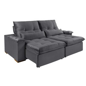 Sofá Retrátil e Reclinável Montes Matos SETE 4 lugares 250cm:Cinza