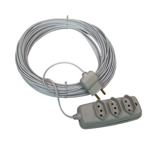 Extensao Eletrica 10a Megatron 30 Metros Cabo Paralelo 2x0,75mm com 3 Tomadas Cor:cinza