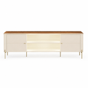 Ver imagem 2 de Rack para TV Ate 75' 2 Portas Brasilia Off White/Canela Mobler