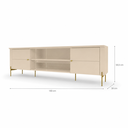 Ver imagem 7 de Rack para TV Ate 75' 2 Portas Brasilia Off White/Canela Mobler