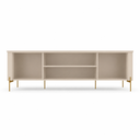 Ver imagem 3 de Rack para TV Ate 75' 2 Portas Brasilia Off White/Canela Mobler