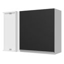 Ver imagem 1 de Armário de Cozinha Aéreo de Canto 100% MDF 1 Porta Branco/Preto Acordes Madesa