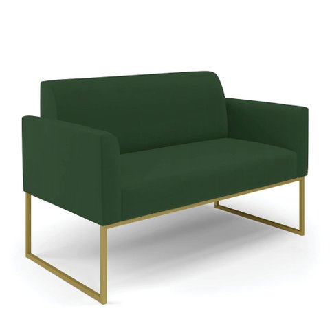 Sofá Namoradeira Base Industrial Dourado Marisa Veludo D03 - D?rossi
