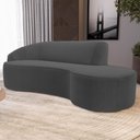Ver imagem 2 de Sofá Living 3 Lugares 230cm Braço Esquerdo Mozart D06 Bouclê Chumbo - Mpozenato