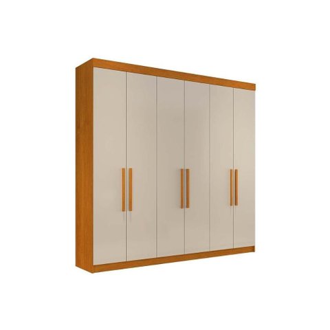 Guarda Roupa Casal 6 Portas e 4 Gavetas França Cinamomo-off White Conquista