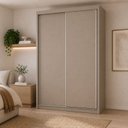 Ver imagem 5 de Guarda-Roupa Solteiro 100% MDF BP 2 Portas 2 Gavetas Liege Panna