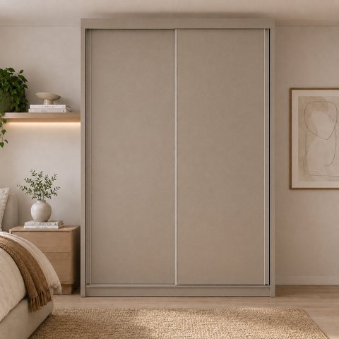 Guarda-Roupa Solteiro 100% MDF BP 2 Portas 2 Gavetas Liege Panna