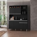 Ver imagem 1 de Armário para Cozinha Ambiente Kit Alice Preto Fosco - Ajl