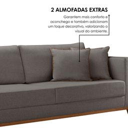 Sofá Living 3 Lugares Linho 194cm Paris - 5