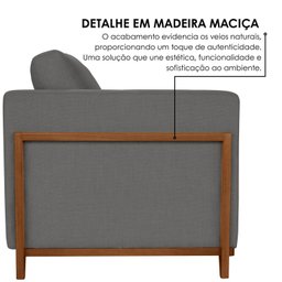 Sofá Living 3 Lugares Linho 194cm Paris - 8