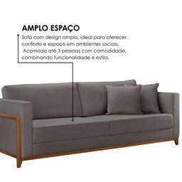 Sofá Living 3 Lugares Linho 194cm Paris - 7