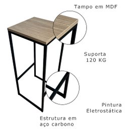 Banqueta G Strassis Design Mdf Sd-3041 Preta - 3