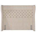 Ver imagem 4 de Kit Cabeceira Cama Box Queen 160 Cm Madrid com Puff Recamier Santorini Linho Creme - Lyam Decor