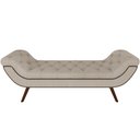 Ver imagem 5 de Kit Cabeceira Cama Box Queen 160 Cm Madrid com Puff Recamier Santorini Linho Creme - Lyam Decor