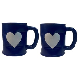 Jogo 2 Caneca Amassada 320ml para Chá Cappuccino - Azul