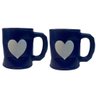 Jogo 2 Caneca Amassada 320ml para Chá Cappuccino - Azul - 1