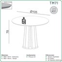 Ver imagem 3 de Conjunto de Jantar Mesa Redonda 4 Lugares MDF Freijó com Off White e Cesare Escuro Dalla Costa