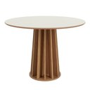 Ver imagem 2 de Conjunto de Jantar Mesa Redonda 4 Lugares MDF Freijó com Off White e Cesare Escuro Dalla Costa