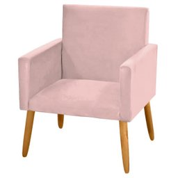 Poltrona para Penteadeira Camarim Nina Veludo Rosê Rosa - 2