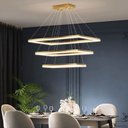 Ver imagem 2 de Pendente 3 Módulos Dourado Escovado Fosco 80cm Led 120w 3200k Bivolt Paris Luz
