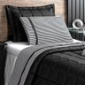 Jogo de Cama Solteiro Preto Listrado 3 Peças - 1