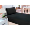 Lençol Preto para Cama Solteiro Liso 2 Peças Lençol de Baixo com Elástico e Fronha - 3