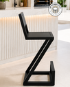 Ver imagem 2 de Banqueta Alta Chapa Metalica Industrial Z 65cm Aco Carbono Preto Fosco