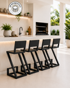 Ver imagem 4 de Banqueta Alta Chapa Metalica Industrial Z 65cm Aco Carbono Preto Fosco