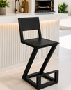 Ver imagem 1 de Banqueta Alta Chapa Metalica Industrial Z 65cm Aco Carbono Preto Fosco