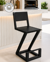 Ver imagem 5 de Banqueta Alta Chapa Metalica Industrial Z 65cm Aco Carbono Preto Fosco