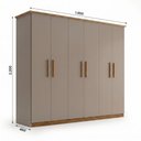 Ver imagem 3 de Guarda-Roupa Casal 6 Portas 3 Gavetas Cover Marrom/Nature/Avelã