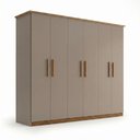 Ver imagem 2 de Guarda-Roupa Casal 6 Portas 3 Gavetas Cover Marrom/Nature/Avelã